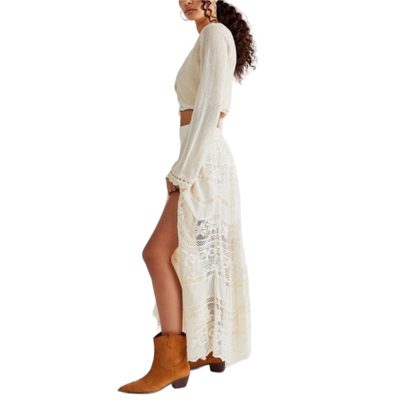 NWT FREE PEOPLE Rebel Maxi Skirt in Tofu size Medium - Picture 2 of 5